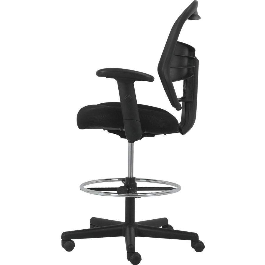 HON Prominent Task Chair - Black Fabric Seat - Black Mesh Back - Black Frame - High Back - Armrest - 1 Each. Picture 5