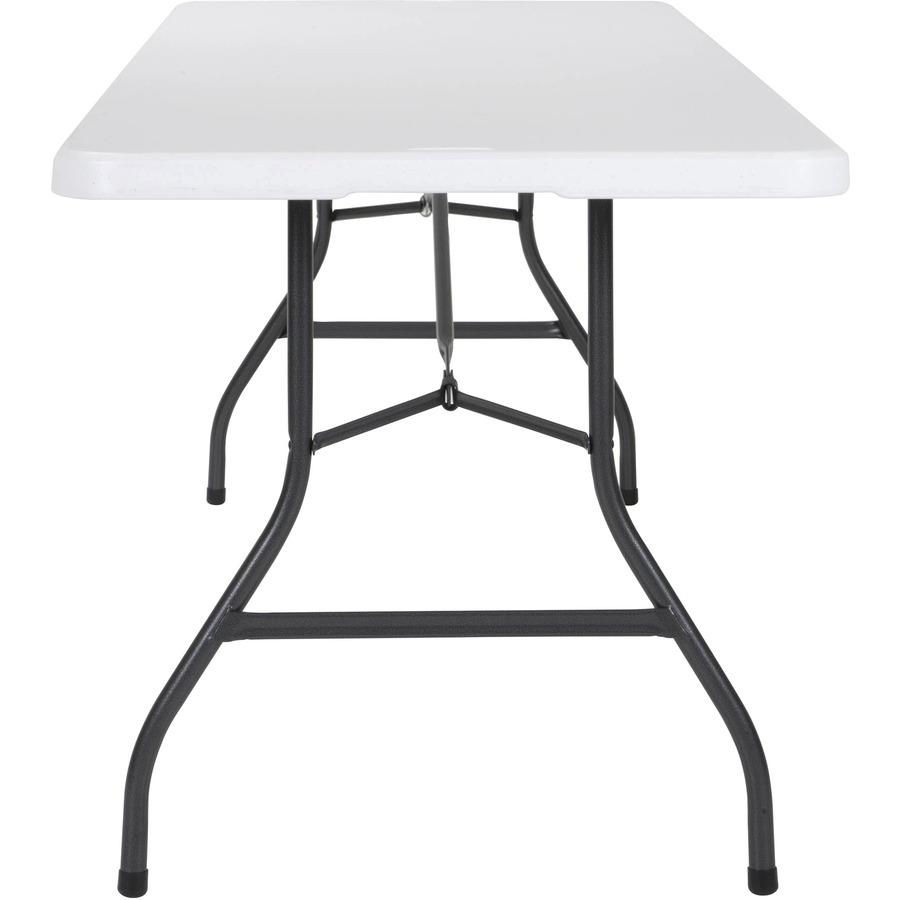 Cosco Fold-in-Half Blow Molded Table - Rectangle Top - Four Leg Base - 4 Legs - 300 lb Capacity x 30" Table Top Width x 96" Table Top Depth - 29.25" Height - White - 1 Each. Picture 8