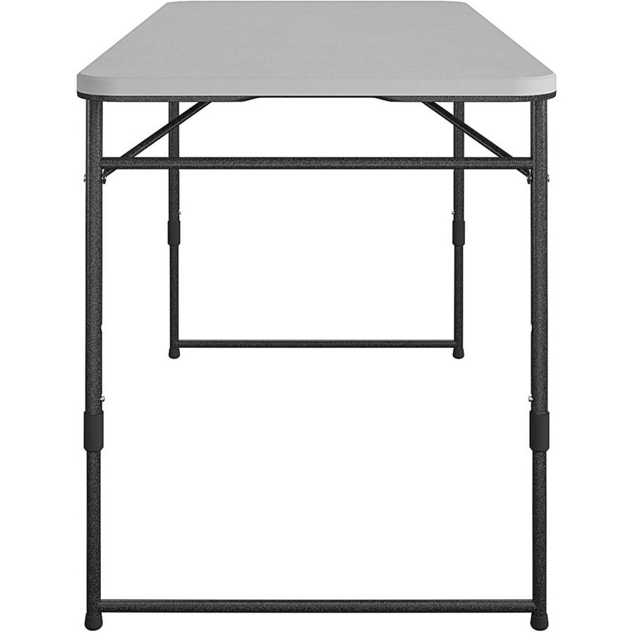 Cosco Fold Portable Indoor/Outdoor Utility Table - 200 lb Capacity - Adjustable Height - 48" Table Top Width x 24" Table Top Depth - 28" Height - Gray - Steel, Resin - 1 Each. Picture 9
