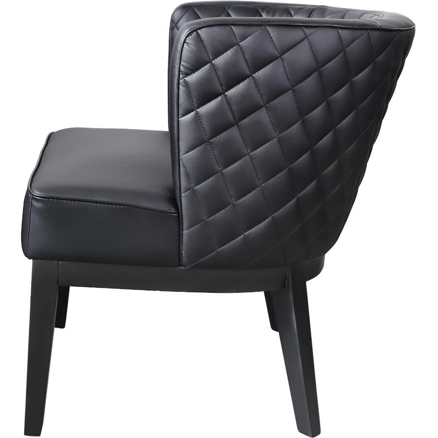 Boss Ava Accent Chair - Black Plush Seat - Black Back - Four-legged Base - 1 Each. Picture 8
