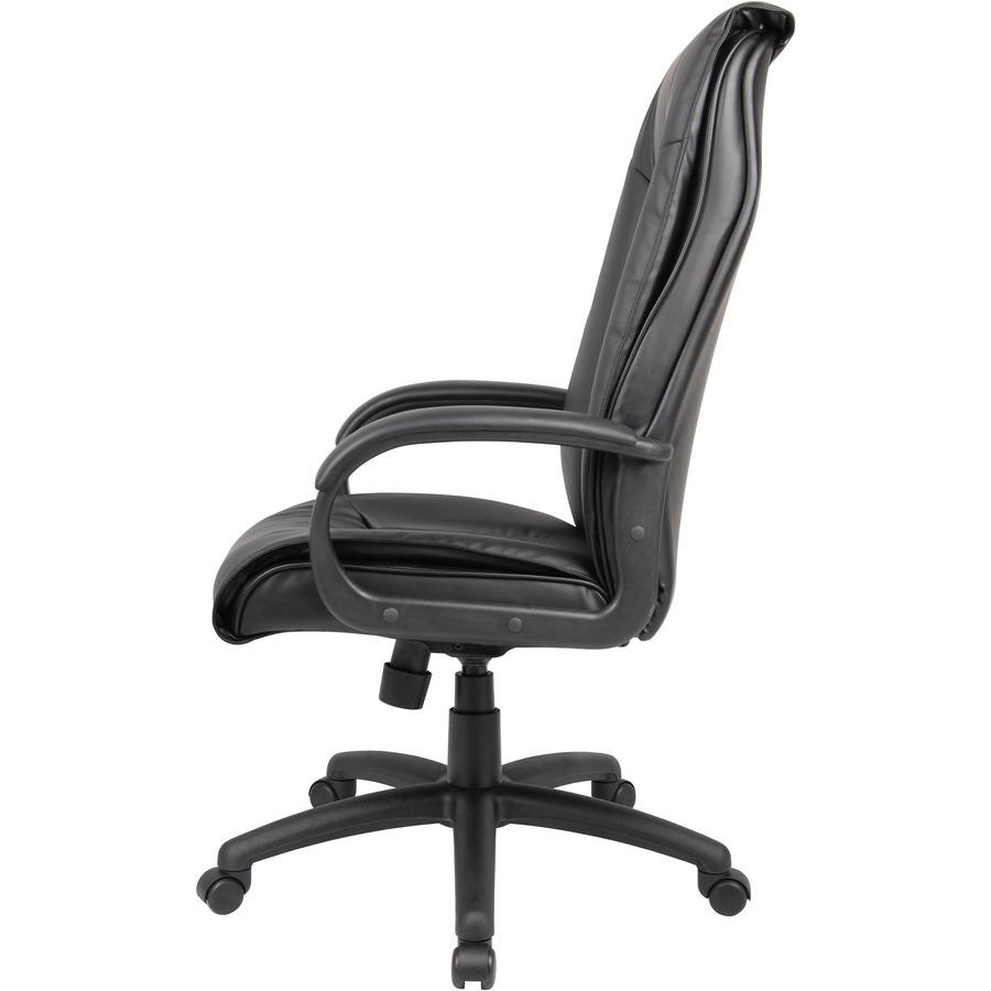 Boss Executive Leather Plus Chair - Black LeatherPlus Seat - Black LeatherPlus Back - 5-star Base - Armrest - 1 Each. Picture 7