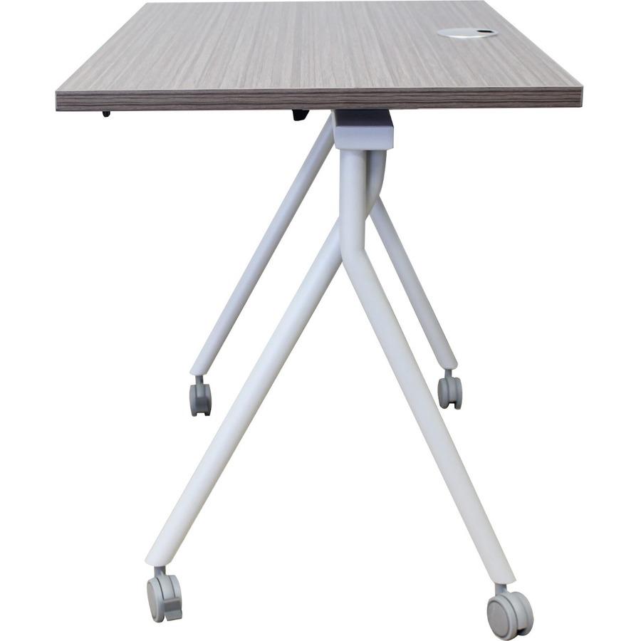 Boss Flip Top Training Table - Driftwood Rectangle Top - Four Leg Base - 4 Legs x 48" Table Top Width x 24" Table Top Depth - 29.50" Height - Wood Top Material. Picture 6