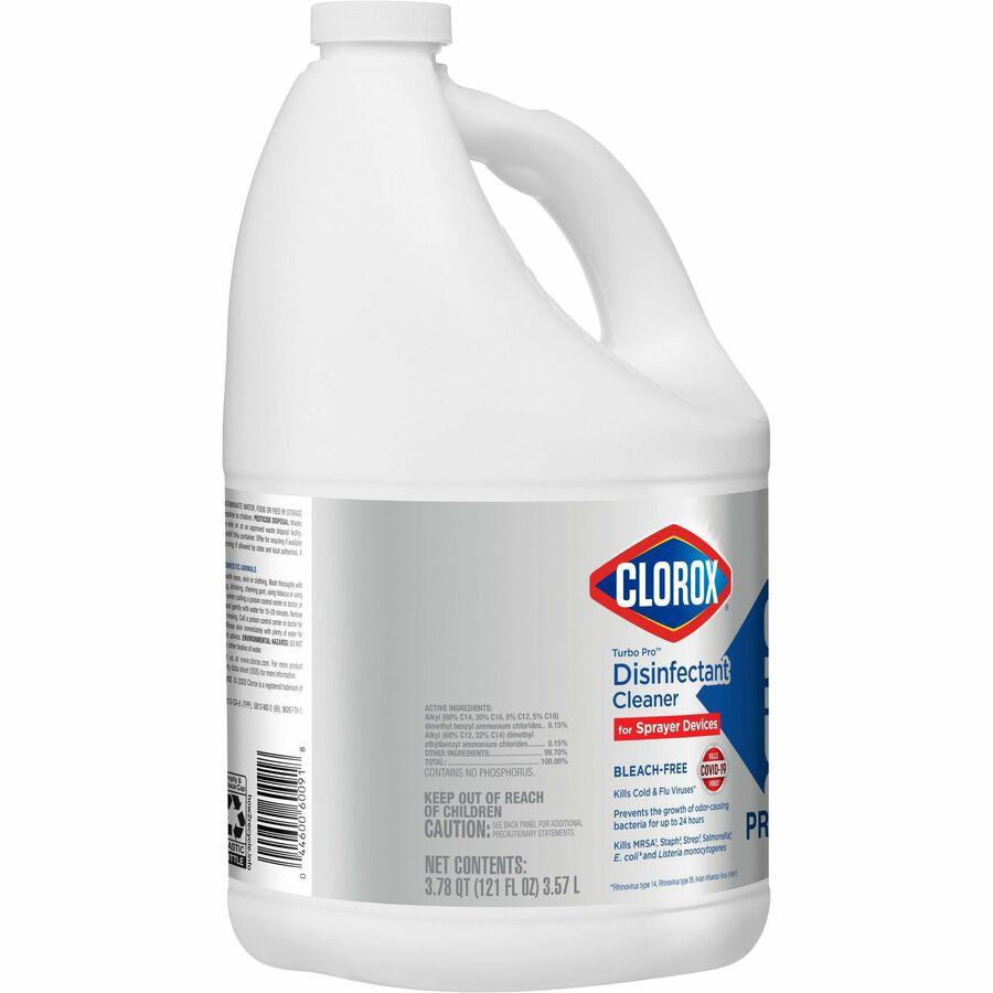 Clorox Turbo Pro Disinfectant Cleaner for Sprayer Devices - 121 fl oz (3.8 quart) - Fresh ScentBottle - 1 Each - Bleach-free, Versatile, Antibacterial - White. Picture 6