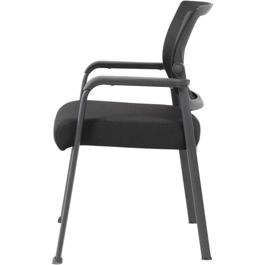 Boss Mesh 4-Legged Guest Chair - Black Seat - Black Mesh Back - Tubular Steel Frame - Four-legged Base - 1 / Carton. Picture 6