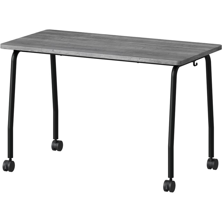 Lorell Training Table - Laminated Top - 300 lb Capacity - 29.50" Table Top Length x 23.63" Table Top Width x 1" Table Top Thickness - 47.25" HeightAssembly Required - Weathered Charcoal - Particleboar. Picture 3