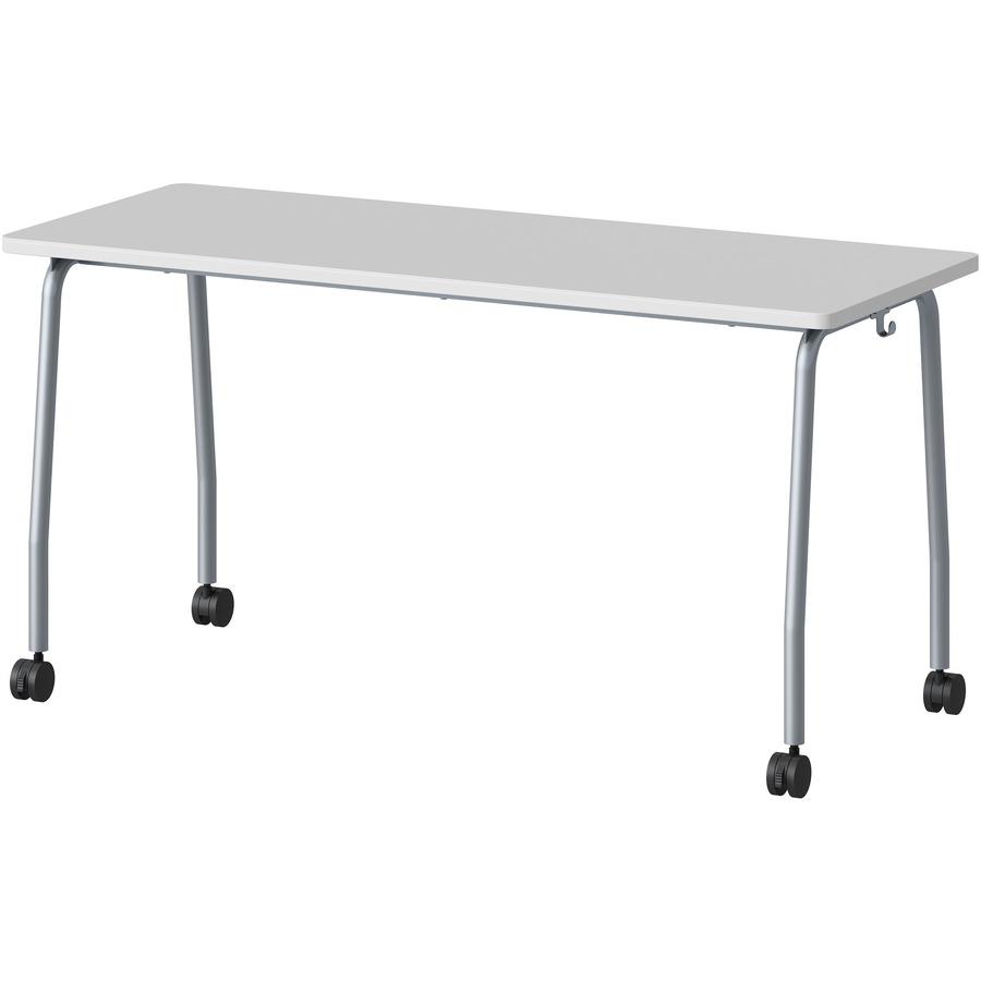 Lorell Training Table - Laminated Top - 300 lb Capacity - 29.50" Table Top Length x 23.63" Table Top Width x 1" Table Top Thickness - 59" HeightAssembly Required - Gray - Particleboard Top Material - . Picture 5