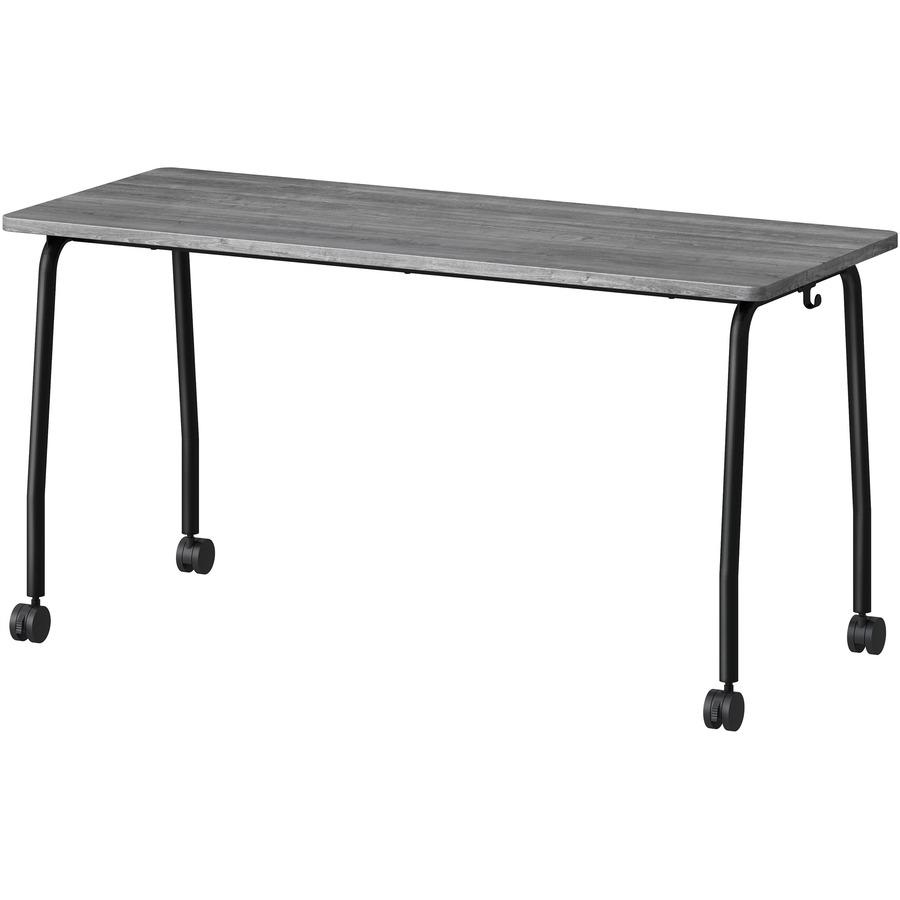 Lorell Training Table - Laminated Top - 300 lb Capacity - 29.50" Table Top Length x 23.63" Table Top Width x 1" Table Top Thickness - 59" HeightAssembly Required - Weathered Charcoal - Particleboard T. Picture 8