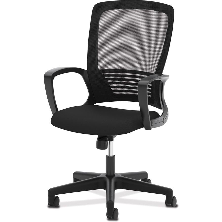HON Mesh Chair - Fabric Seat - Black Mesh Back - Black Frame - High Back - Black - 1 Each. Picture 5