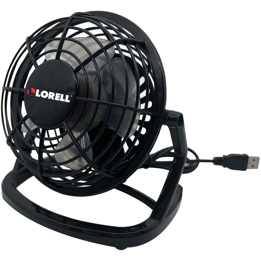 Lorell USB-powered Personal Fan - Adjustable Tilt Head, Durable, USB Powered, Compact - Metal, Plastic - Black. Picture 4