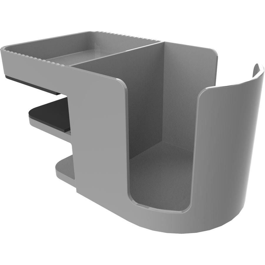 Deflecto Standing Desk Cup Holder - 3.5" Height x 3.9" Width x 7" Depth - Cup Holder, Durable, Spill Resistant, Portable, Spring Loaded - Gray - Acrylonitrile Butadiene Styrene (ABS) - 1 Each. Picture 12