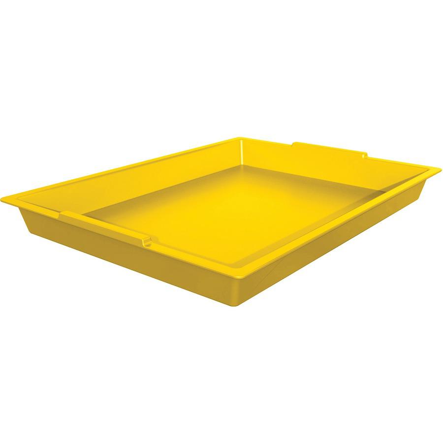 Deflecto Antimicrobial Finger Paint Tray - Painting - 1.83"Height x 16.04"Width x 12.07"Depth - Yellow - Polypropylene, Plastic. Picture 6