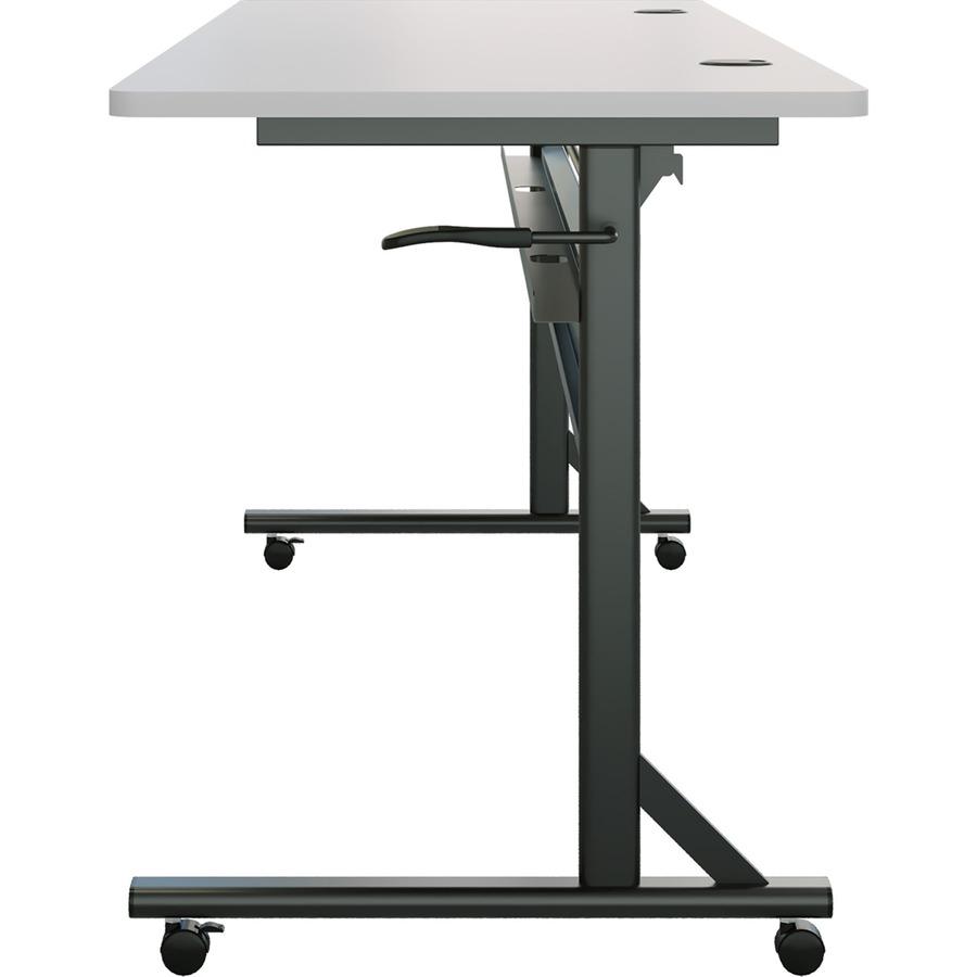 Lorell Shift 2.0 Flip and Nesting Mobile Table - Laminated Rectangle Top - 72" Table Top Length x 24" Table Top Width x 1" Table Top Thickness - 29.50" HeightAssembly Required - Gray - 1 Each. Picture 8