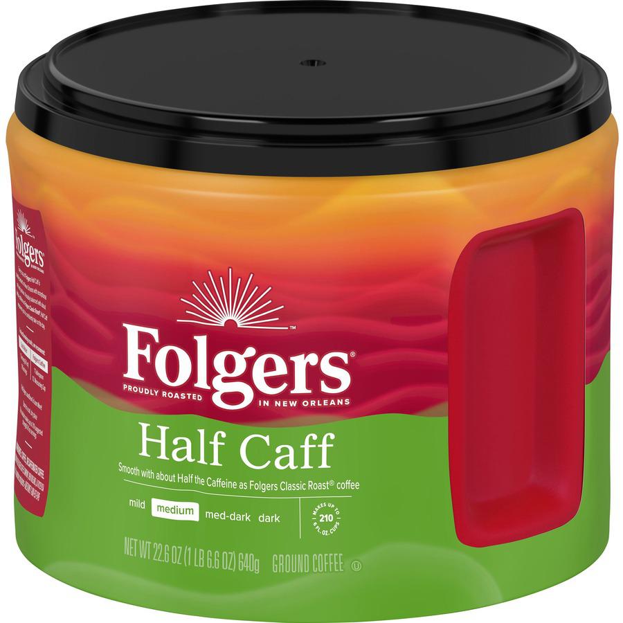 Folgers&reg; 1/2 Caff Coffee - Medium - 22.6 oz - 1 Each. Picture 4