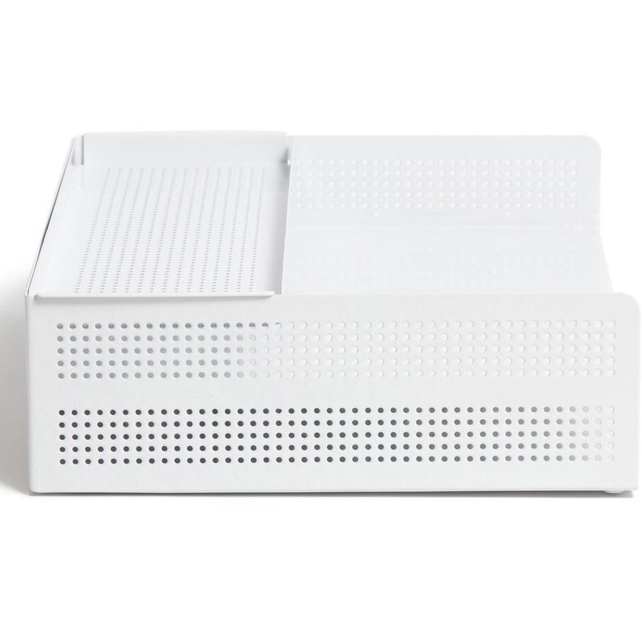 U Brands Perforated Paper Tray - Durable - White - Metal - 1 Each. Picture 6