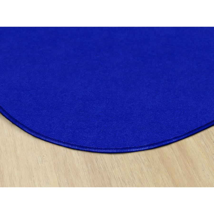 Flagship Carpets Ameristrong Solid Color Rug - Floor Rug - Traditional - 72" Diameter - Round - Royal Blue - Nylon. Picture 5