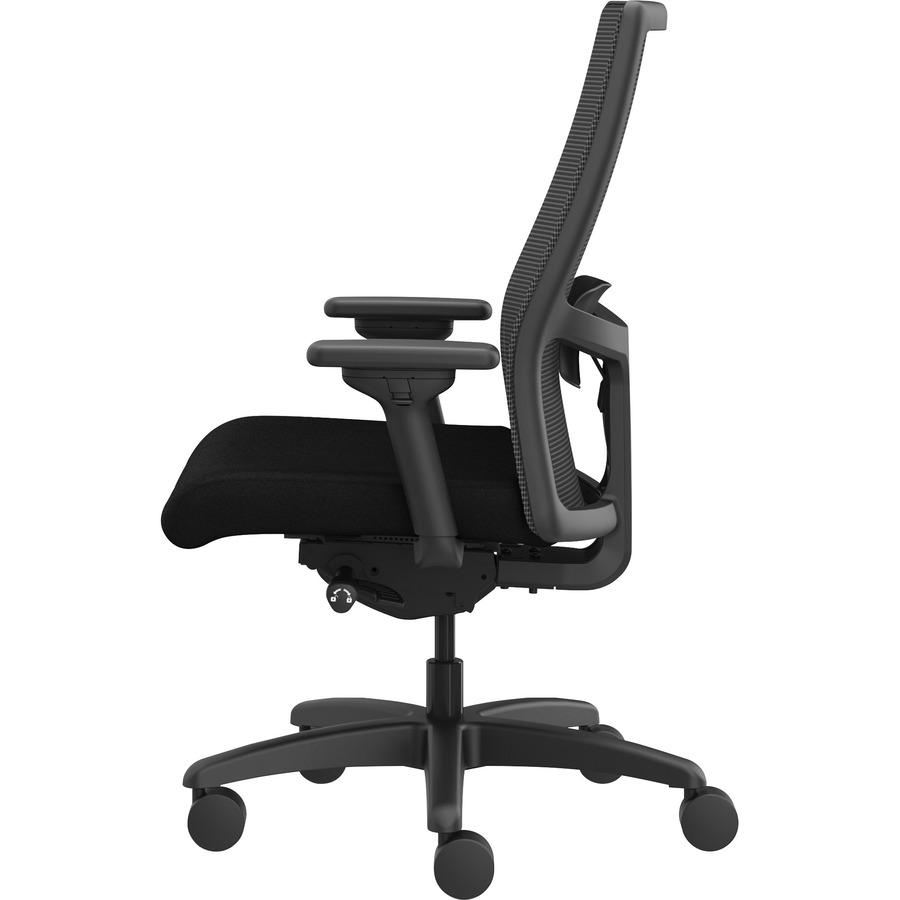 HON Ignition 2.0 Mid-back Big & Tall Task Chair - Black Foam Seat - Black Back - Black Frame - Mid Back - 5-star Base - Armrest - 1 Each. Picture 3