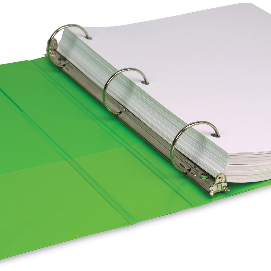 Samsill Earth's Choice Plant-based View Binders - 1 1/2" Binder Capacity - Letter - 8 1/2" x 11" Sheet Size - 3 x Round Ring Fastener(s) - Chipboard, Polypropylene, Plastic - Lime - Recycled - Bio-bas. Picture 7