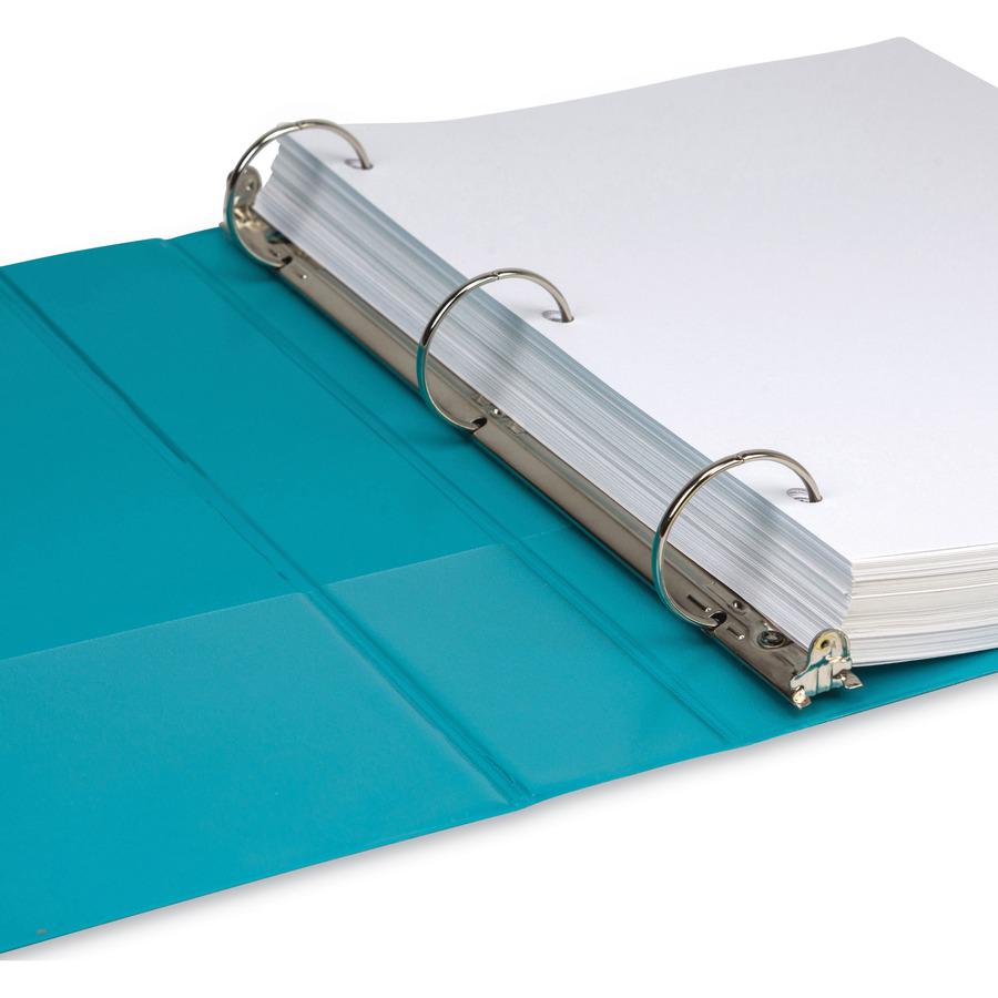 Samsill Earth's Choice Plant-based View Binders - 1 1/2" Binder Capacity - Letter - 8 1/2" x 11" Sheet Size - 3 x Round Ring Fastener(s) - Chipboard, Polypropylene, Plastic - Turquoise - Recycled - Bi. Picture 7