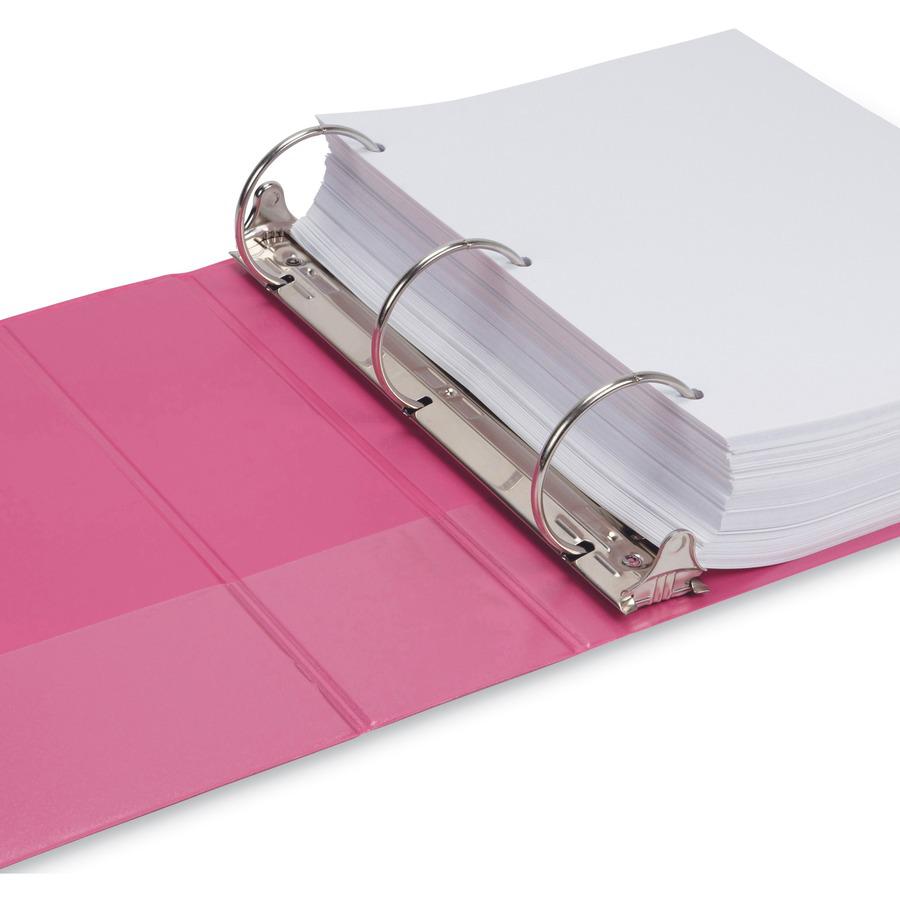 Samsill Earth's Choice Plant-based View Binders - 3" Binder Capacity - Letter - 8 1/2" x 11" Sheet Size - 3 x Round Ring Fastener(s) - 2 Pocket(s) - Chipboard, Polypropylene, Plastic - Berry Pink - Re. Picture 6