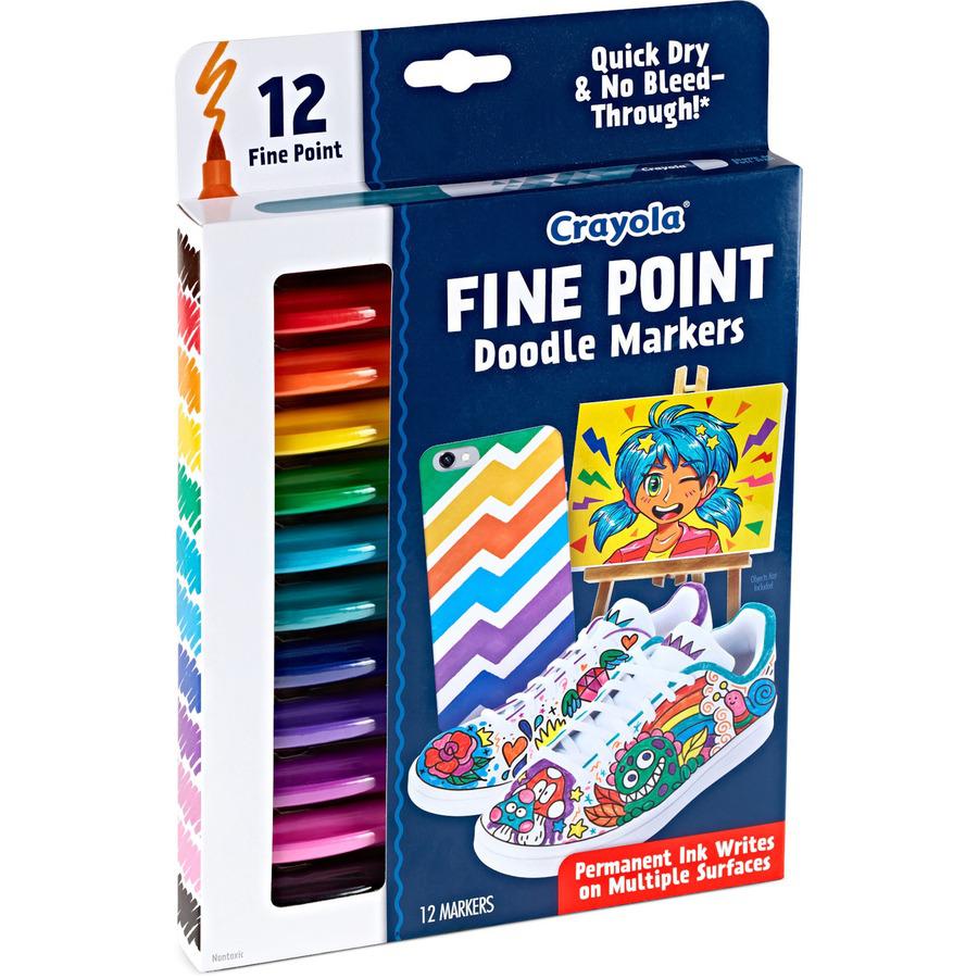 Crayola Doodle Markers - Fine Marker Point - Multicolor - 12 / Pack. Picture 5
