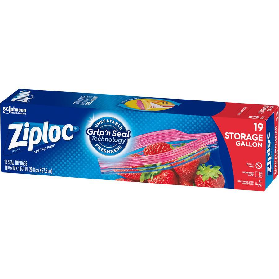 Ziploc&reg; Gallon Storage Bags - 1 gal Capacity - Clear - Plastic - 12/Carton - Storage, Vegetables, Fruit, Cosmetics, Yarn. Picture 5