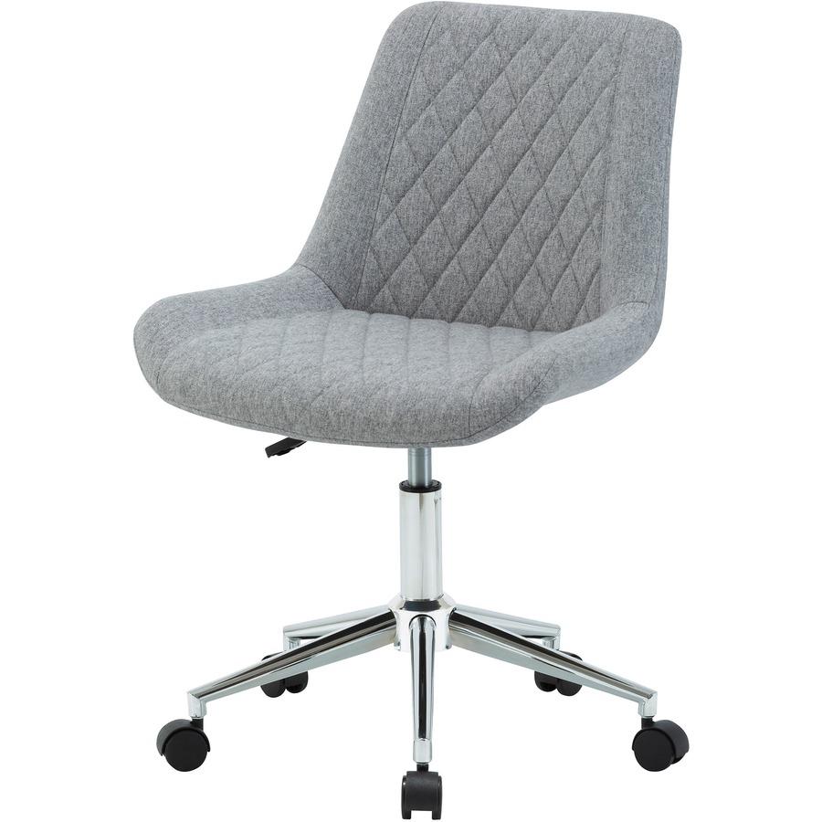 LYS Low Back Office Chair - Gray Plywood, Fabric Seat - Gray Plywood, Fabric Back - Low Back - 1 Each. Picture 7