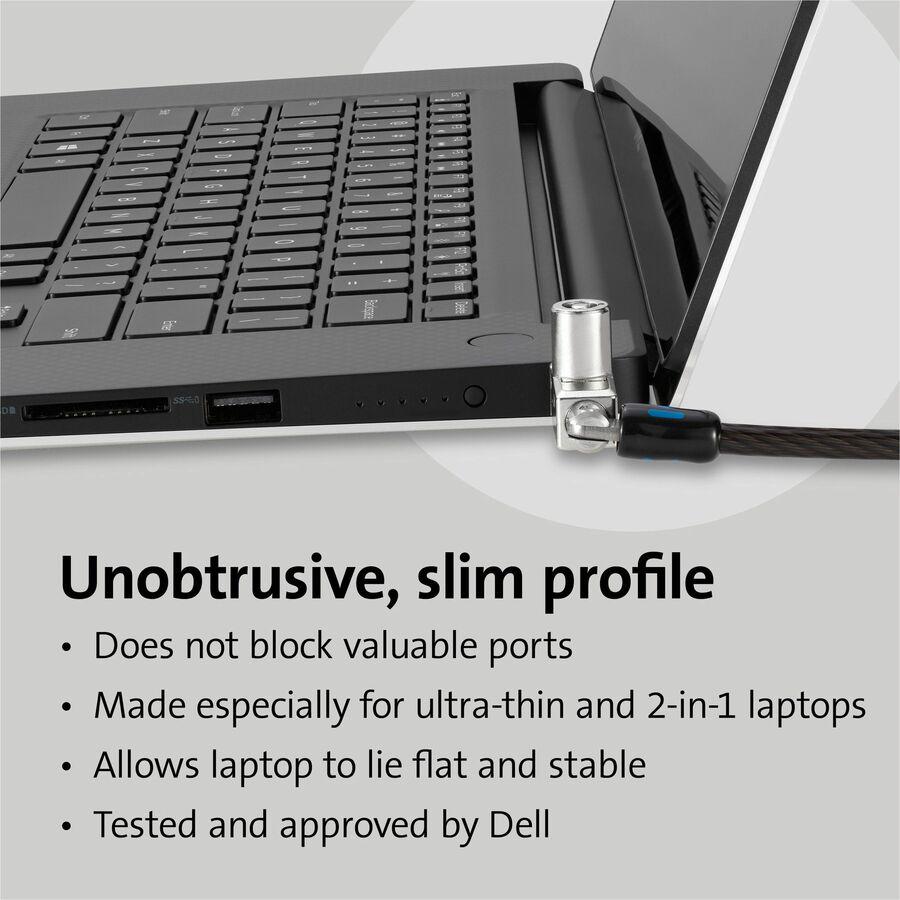 Kensington Slim N17 2.0 Keyed Laptop Lock - Keyed Lock - Black - Carbon Steel - 6 ft - For Notebook. Picture 4