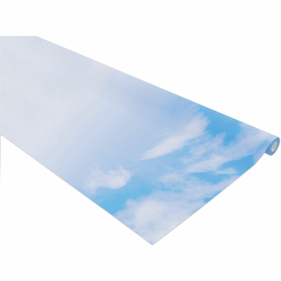 Fadeless Bulletin Board Paper Rolls - Classroom, Door, File Cabinet, School, Home, Office Project, Display, Table Skirting, Party, Decoration - 48"Width x 50 ftLength - 1 Roll - Wispy Clouds - Paper. Picture 4