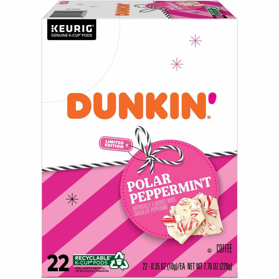Dunkin'&reg; K-Cup Polar Peppermint Coffee - Compatible with Keurig K-Cup Brewer - Medium - 22 / Box. Picture 5