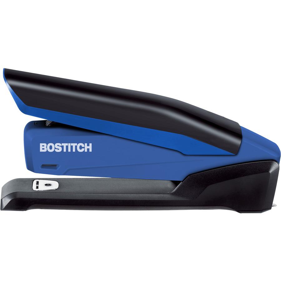 Bostitch InPower Spring-Powered Antimicrobial Desktop Stapler - 20 Sheets Capacity - 210 Staple Capacity - Full Strip - 1 Each - Blue. Picture 6
