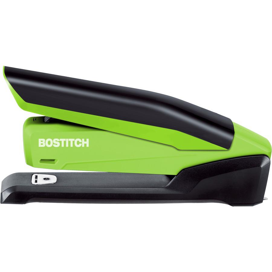 Bostitch InPower Spring-Powered Antimicrobial Desktop Stapler - 20 Sheets Capacity - 210 Staple Capacity - Full Strip - 1 Each - Green. Picture 4