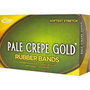 Alliance Rubber 20165 Pale Crepe Gold Rubber Bands - Size #16 - Approx. 2675 Bands - 2 1/2" x 1/16" - Golden Crepe - 1 lb Box. Picture 2