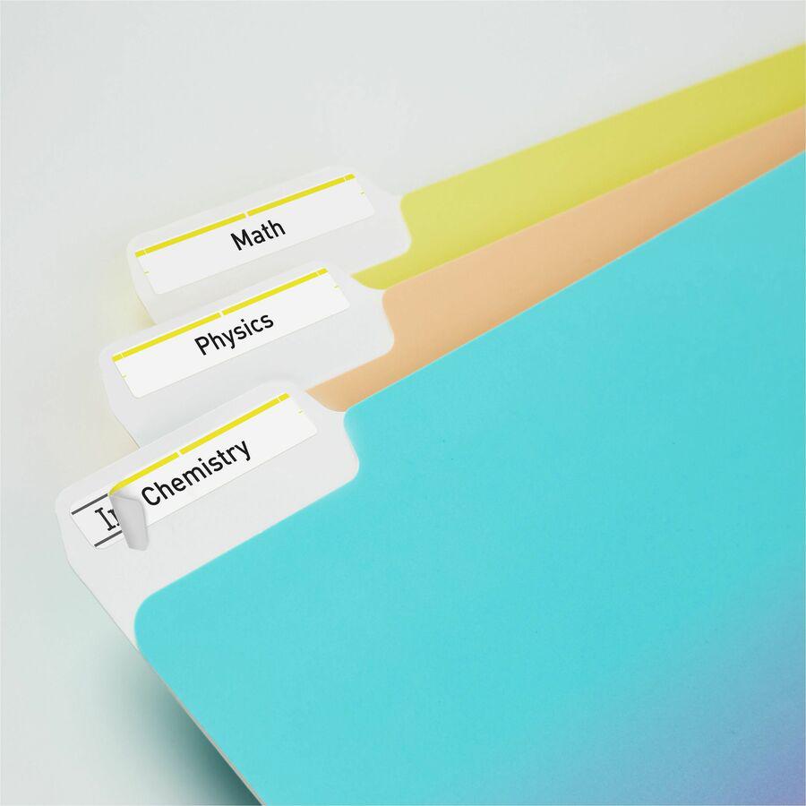 Avery&reg; TrueBlock File Folder Labels - Permanent Adhesive - Rectangle - Laser, Inkjet - Yellow - Paper - 30 / Sheet - 50 Total Sheets - 1500 Total Label(s) - 1500 / Box. Picture 6