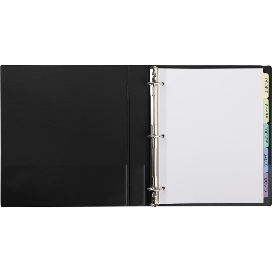 Avery&reg; Index Maker Index Divider - 125 x Divider(s) - Print-on Tab(s) - 5 - 5 Tab(s)/Set - 8.5" Divider Width x 11" Divider Length - 3 Hole Punched - White Paper Divider - Multicolor Paper Tab(s) . Picture 5
