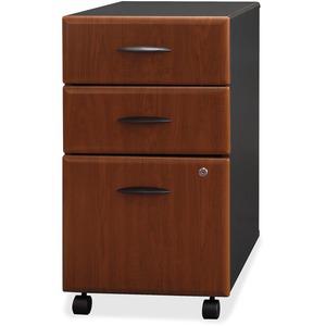 Bush Business Furniture Series A 3 Drawer Mobile File Cabinet, Assembled, Hansen Cherry/Galaxy. Picture 9