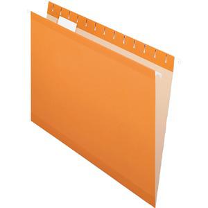 Pendaflex 1/5 Tab Cut Letter Recycled Hanging Folder - 8 1/2" x 11" - Orange - 10% Recycled - 25 / Box. Picture 2