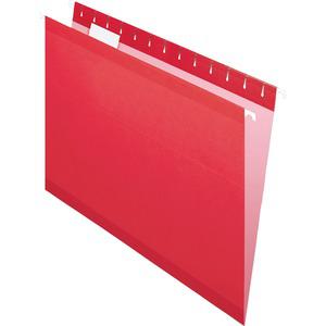 Pendaflex 1/5 Tab Cut Letter Recycled Hanging Folder - 8 1/2" x 11" - Red - 10% Recycled - 25 / Box. Picture 3