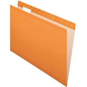 Pendaflex 1/5 Tab Cut Legal Recycled Hanging Folder - 8 1/2" x 14" - Orange - 10% Recycled - 25 / Box. Picture 4