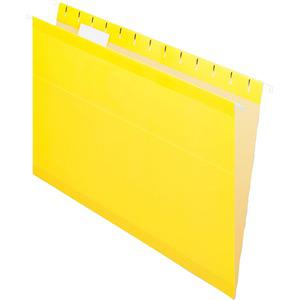 Pendaflex 1/5 Tab Cut Legal Recycled Hanging Folder - 8 1/2" x 14" - Yellow - 10% Recycled - 25 / Box. Picture 4