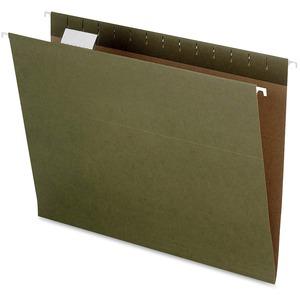 Pendaflex 1/5 Tab Cut Letter Recycled Hanging Folder - 8 1/2" x 11" - Green - 100% Recycled - 25 / Box. Picture 4