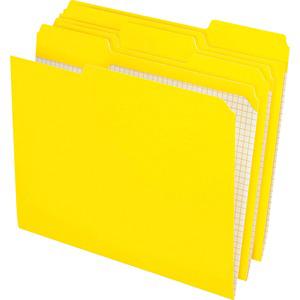 Pendaflex 1/3 Tab Cut Letter Recycled Top Tab File Folder - 8 1/2" x 11" - Yellow - 10% Recycled - 100 / Box. Picture 4