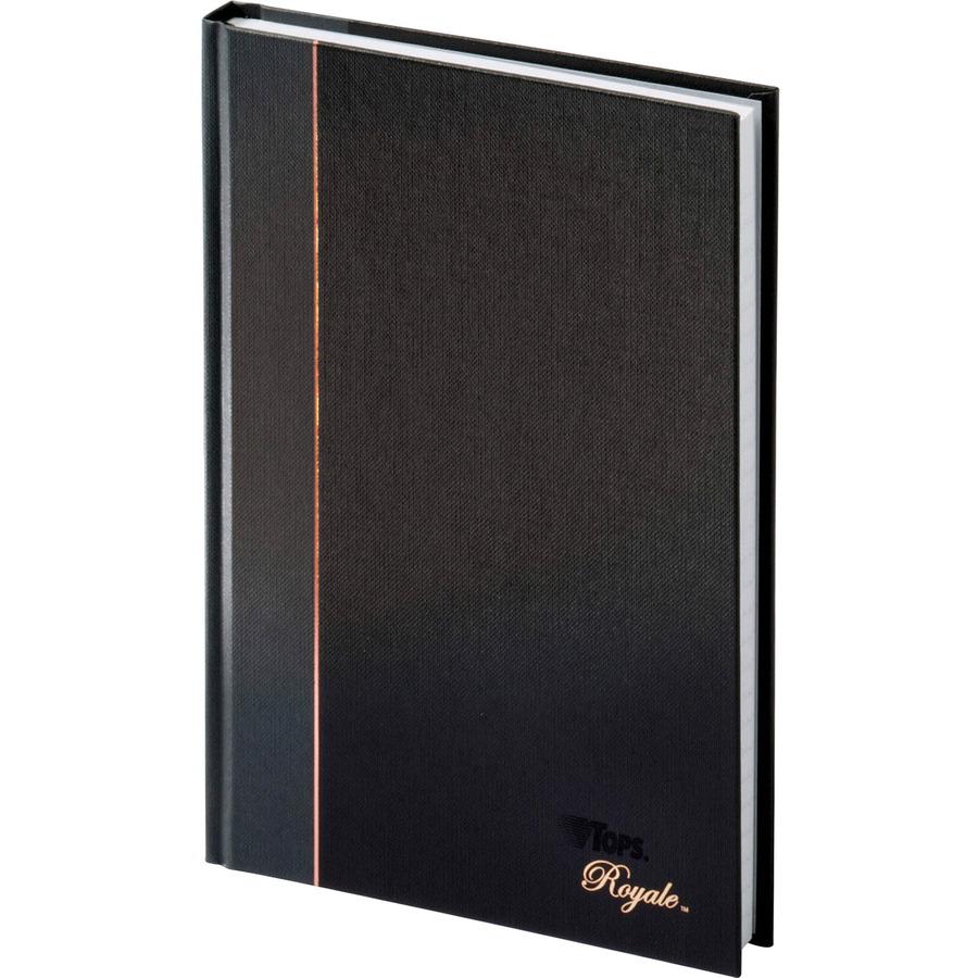 TOPS Royal Executive Business Notebooks - 96 Sheets - Spiral - 20 lb Basis Weight - 5 7/8" x 8 1/4" - White Paper - Gray Binding - Black, Gray Cover - Hard Cover, Ribbon Marker, Heavyweight, Index She. Picture 2