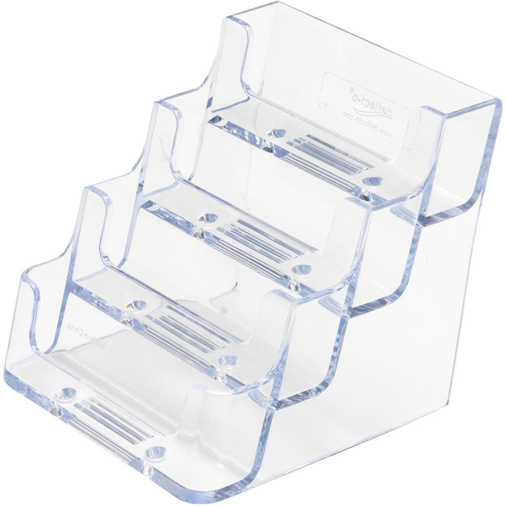 Deflecto Business Card Holder - 3.8" x 3.9" x 3.5" x - Acrylic - 1 Each - Clear. Picture 7