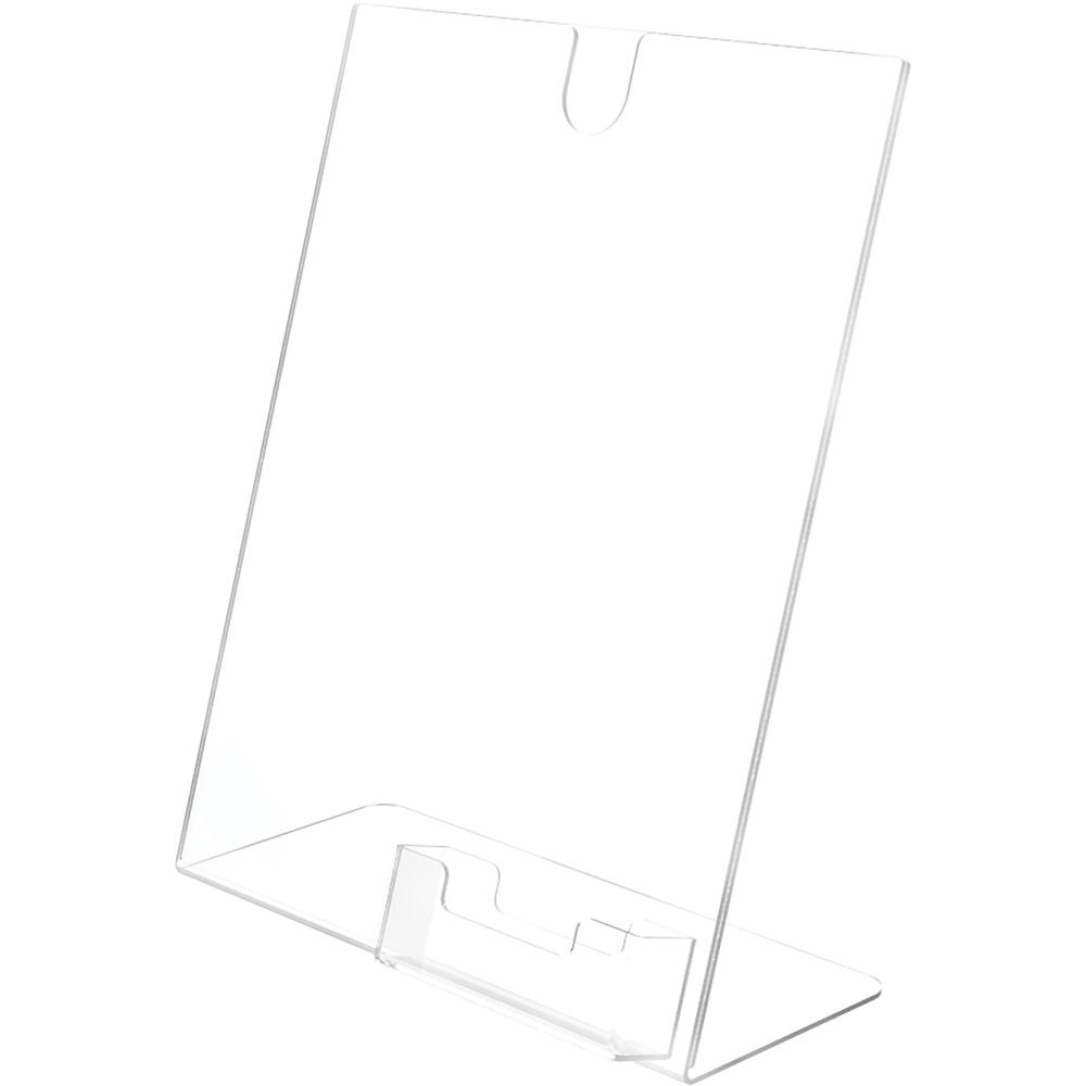 Deflecto Superior Image Slanted Sign Holders - 1 Each - 11" Width x 8.5" Height - Rectangular Shape - Plastic - Clear. Picture 3