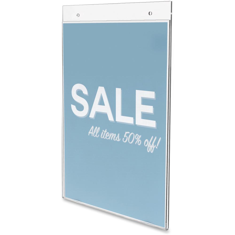 Deflecto Classic Image Wall Mount Sign Holder - 1 Each - 8.5" Width x 11" Height - Wall Mountable - Plastic - Clear. Picture 4