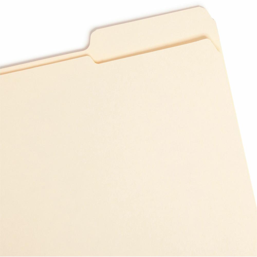Smead 1/3 Tab Cut Letter Recycled Top Tab File Folder - 8 1/2" x 11" - 3/4" Expansion - Top Tab Location - Right Tab Position - Manila - 10% Recycled - 100 / Box. Picture 5