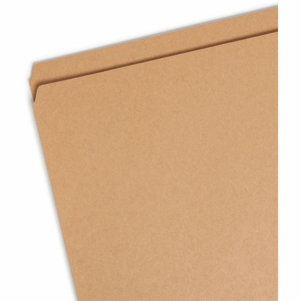 Smead Straight Tab Cut Letter Recycled Top Tab File Folder - 8 1/2" x 11" - 3/4" Expansion - Kraft - 10% Recycled - 100 / Box. Picture 5