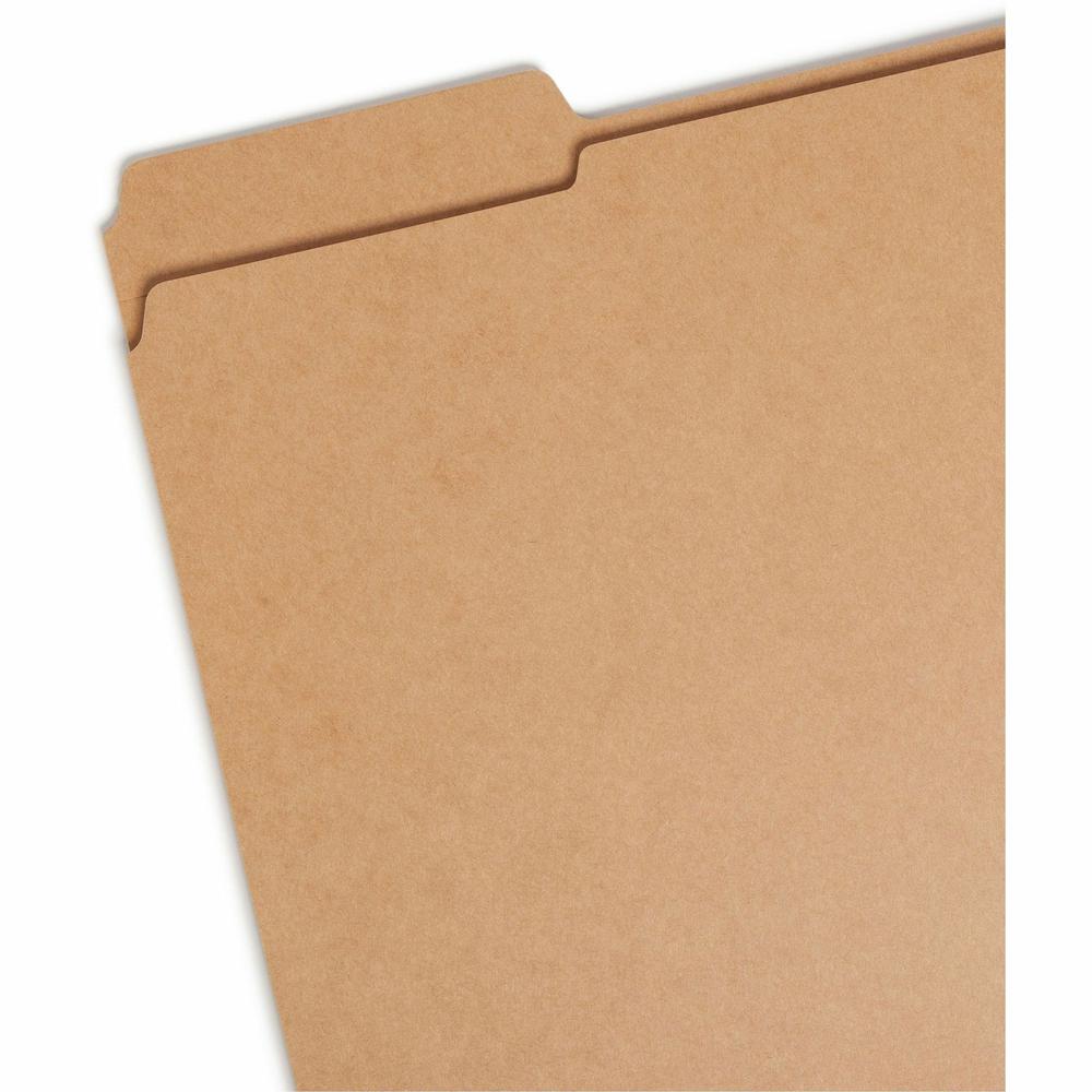Smead 1/3 Tab Cut Letter Recycled Top Tab File Folder - 8 1/2" x 11" - 3/4" Expansion - Top Tab Location - Assorted Position Tab Position - Kraft - Kraft - 10% Recycled - 100 / Box. Picture 9