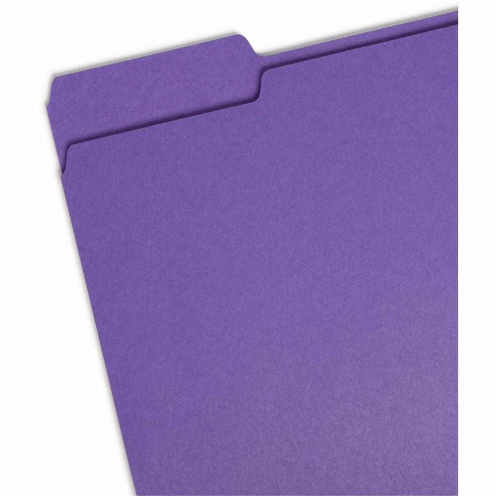 Smead 1/3 Tab Cut Letter Recycled Top Tab File Folder - 8 1/2" x 11" - 3/4" Expansion - Top Tab Location - Assorted Position Tab Position - Assorted - 10% Recycled - 100 / Box. Picture 5