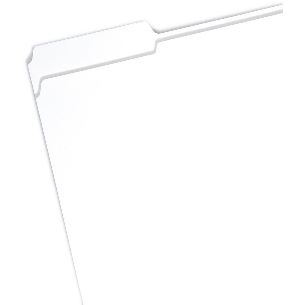 Smead Colored 1/3 Tab Cut Letter Recycled Top Tab File Folder - 8 1/2" x 11" - Top Tab Location - Assorted Position Tab Position - White - 10% Recycled - 100 / Box. Picture 3